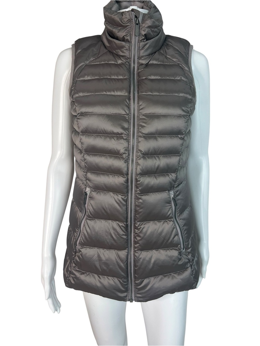 lululemon athletica Taupe Down Puffer Vest Jacket Size 4 NO HOOD